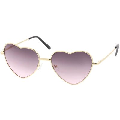 Womens Cute Metal Heart Shape Fashion Sunglasses 8796