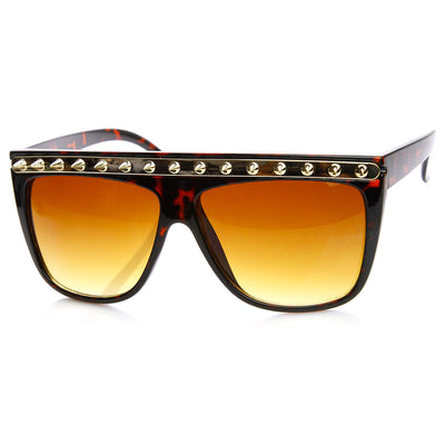 Womens Spiked Blogger Fashion Flat Top Sunglasses 8931