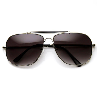 Retro Classic Square Crossbar Metal Aviator Sunglasses 9293
