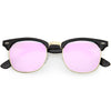 Retro Horned Rim Half Frame Flash Mirror Lens Sunglasses 9309