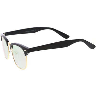 Retro Horned Rim Half Frame Flash Mirror Lens Sunglasses 9309