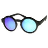 Retro Flash Mirrored Lens Keyhole Round Sunglasses 9312