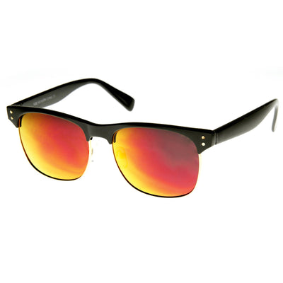 Retro Half Frame Horned Rim Flash Revo Lens Sunglasses 9313