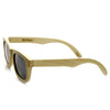 Premium Bamboo Wood Polarized Horned Rim Sunglasses 9121 + Case