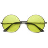 Retro Hippie Mid Sized Round Color Lens Sunglasses 9814