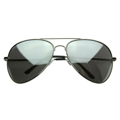 Oversize Classic Retro Mirrored Lens Metal Aviator Sunglasses 1588 [3 Pack]