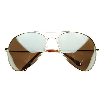 Oversize Classic Retro Mirrored Lens Metal Aviator Sunglasses 1588 [3 Pack]