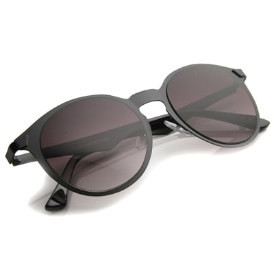 Modern P3 Horned Rim Low Profile Round Metal Sunglasses 9820
