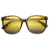 Retro Indie Oversize Horned Rim Square Sunglasses 9855