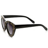 Indie Trendy Womens Block Cut Oversize Cat Eye Sunglasses 9160