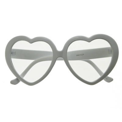 Cute Womens Dapper Oversize Heart Shape Clear Lens Glasses 9219