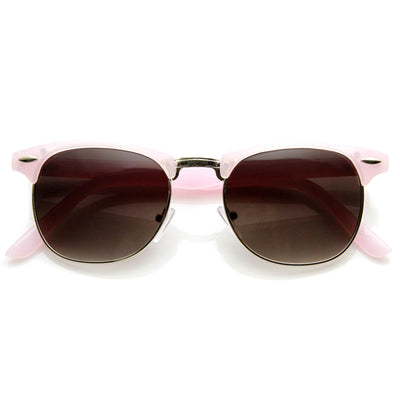 Cute Pastel Colors Horned Rim Half Frame Womens Sunglasses 8955