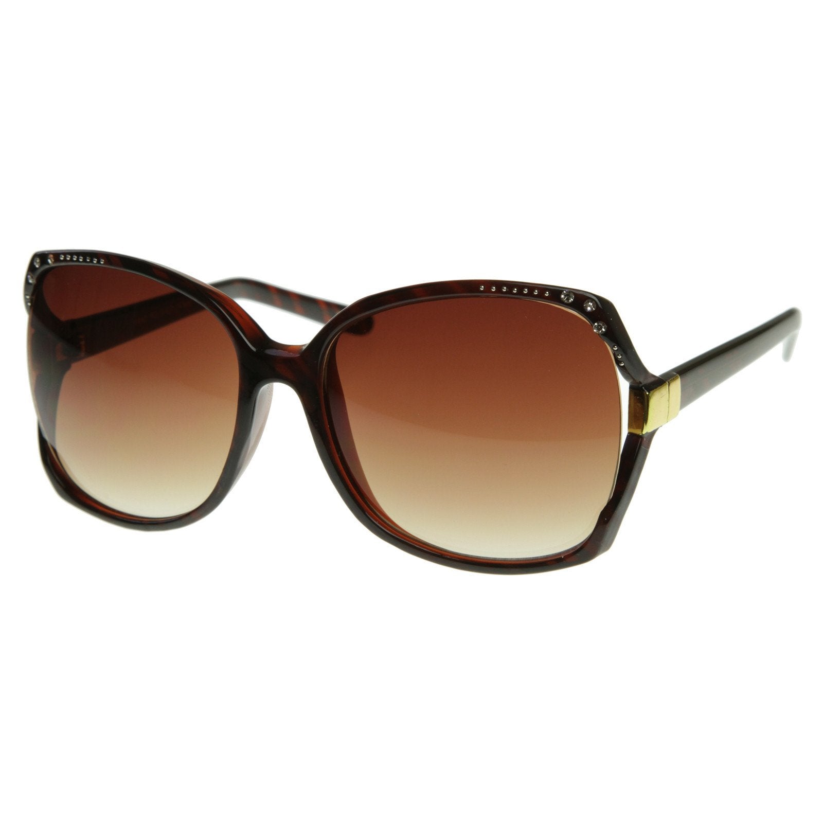Jackie O Vintage Oversize Womens Square Sunglasses, Tortoise | zeroUV