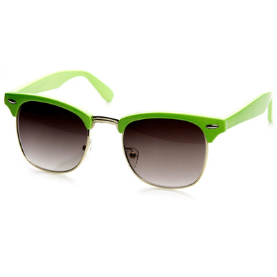 Retro Pastel Half Frame Horned Rim Sunglasses 9264