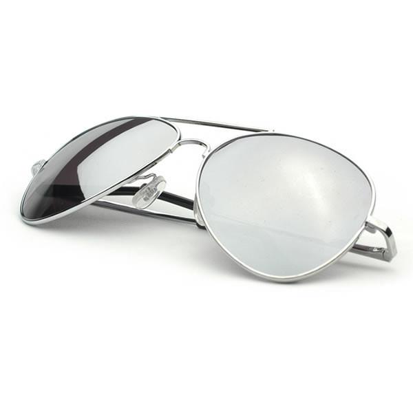 zeroUV Full Mirror Mirrored Metal Aviator Sunglasses
