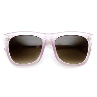 Zerouv + Plus "Harlow" Oversize Translucent Horned Rim Womens Sunglasses - Purple