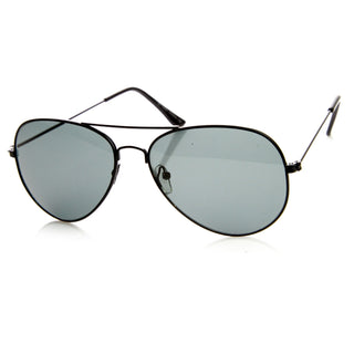 Standard Classic Tear Drop Military Metal Aviator Sunglasses 56mm 8841 - Black