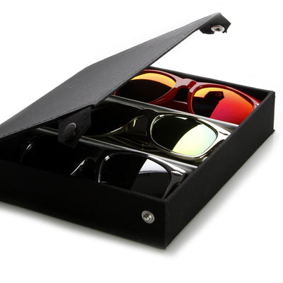 Limited Edition Flash Mirror Lens Horned Rim Sunglasses + Travel Case 8126