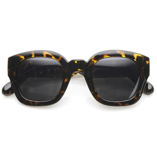 Gafas de sol hipster con montura cuadrada gruesa de era retro 8969 - Humo de tortuga