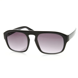Mens European Fashion Center Cut Square Aviator Sunglasses 8655 - Black
