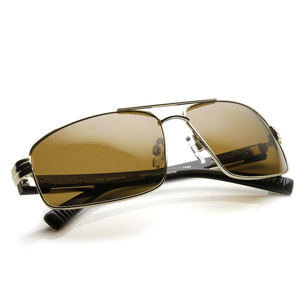 Mens Premium Square Polarized Aviator Sunglasses - zeroUV