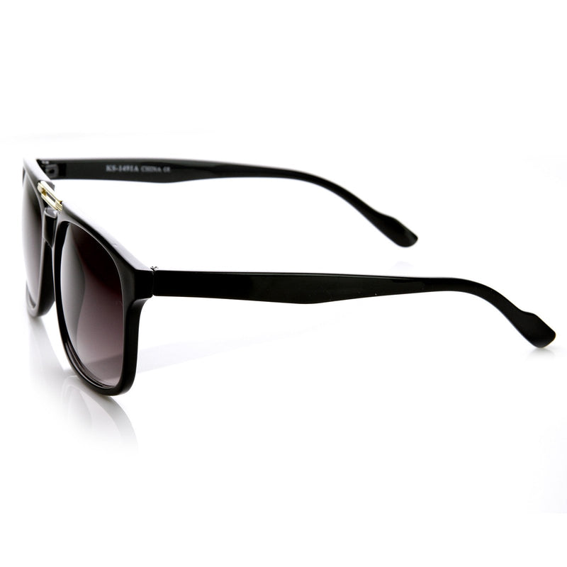 Retro Inspired Flat Top Square Aviator Sunglasses 8739