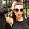 Trendy Womens Oversize Round Fashion Arrow Sunglasses 9162