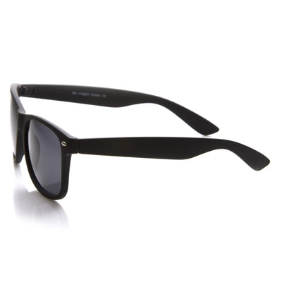 Retro Matte Flat Black Horned Rim Sunglasses 8698
