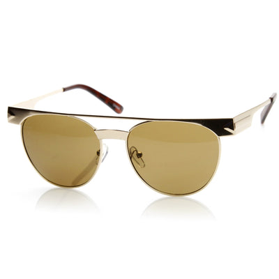 Trendy Retrotastic Future Fashion Flat Top Round Aviator Sunglasses 9132
