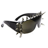 Ultra Punk Spiked Fashion Shield Sunglasses 8886