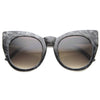 Women's Oversize Cat Eye Marble Print Sunglasses 9973