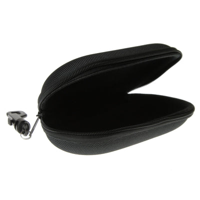 New Zipper Capsule Sunglasses Eyewear Case Nylon Pouch w/ Key Chain (Black) 1006