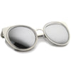 Reinforced Two-Toned Mirrored Lens Cat Eye Sunglasses A106