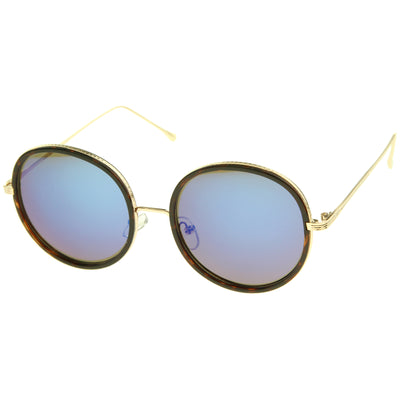 Women's Round Retro Color Mirror Lens Sunglasses A148