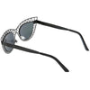 Modern Laser Mesh Cut Mirrored Lens Cat Eye Sunglasses A150
