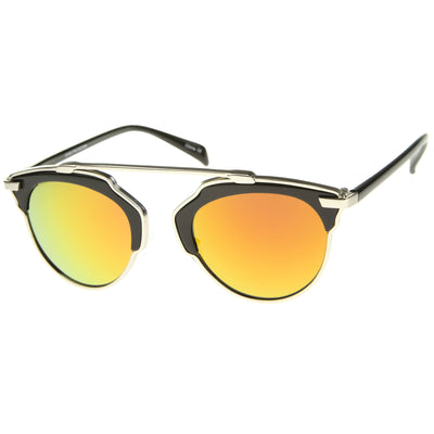 Modern Fashion 2 Tone Mirrored Lens Aviator Sunglasses A209