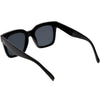 Bold Oversize Flat Mirror Lens Square Frame Horn Rimmed Sunglasses 50mm - A100