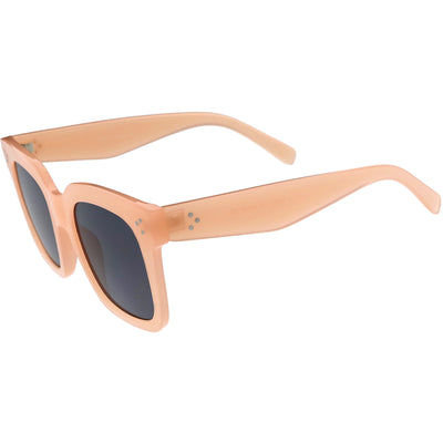 Bold Oversize Square Horned Rim Flat Lens Sunglasses A252