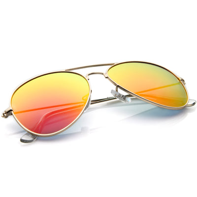 Premium Nickel Plated Frame Multi-Coated Mirror Lens Aviator Sunglasses A284