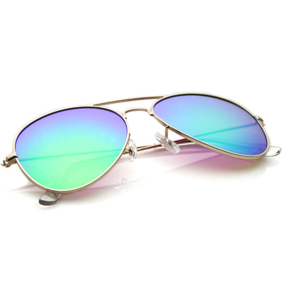 Premium Nickel Plated Frame Multi-Coated Mirror Lens Aviator Sunglasses A284