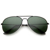 Classic Crossbar Full Metal Frame Green Lens Aviator Sunglasses A293