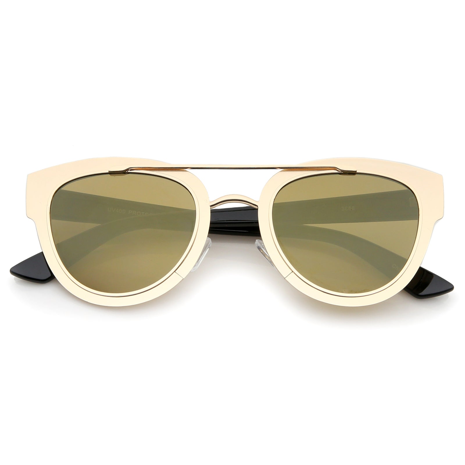 Modern Laser Cut Metal Crossbar Sunglasses A347