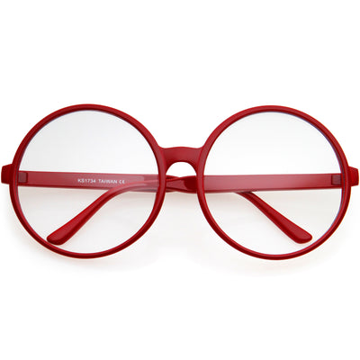 Retro Oversize Round Clear Lens Glasses A375