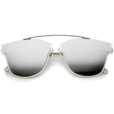 Modern Flash Mirror Flat Lens Thin Wire Frame Sunglasses A384