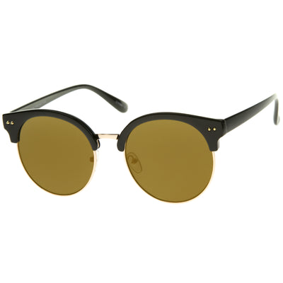 Oversize Women's Half Frame Mirror Lens Sunglasses A406