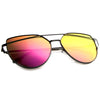 Oversize Thin Cross Brow Mirrored Flat Lens Sunglasses A545
