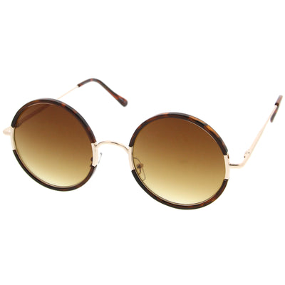 Retro Modern Round Slim Temple Sunglasses A727