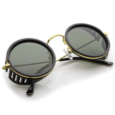 Retro Steampunk Sidecar Round Side Cover Sunglasses A766