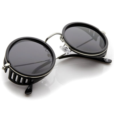 Retro Steampunk Sidecar Round Side Cover Sunglasses A766
