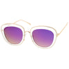 Women's Transparent Mirrored Lens Cat Eye Sunglasses A775